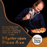 Viking Steel Pizza Axe Authentic Medieval Pizza Cutter Axe Mezzaluna Ulu Rocking Pizza Gift Knife
