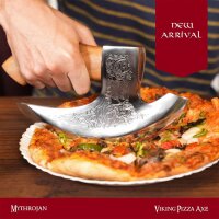 Viking Steel Pizza Axe Authentic Medieval Pizza Cutter Axe Mezzaluna Ulu Rocking Pizza Gift Knife