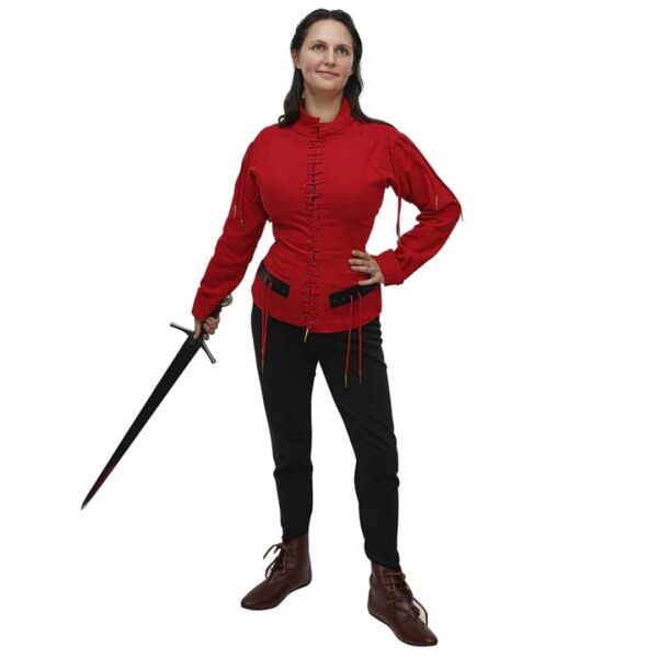 Late Middle Ages doublet canvas doublet with studs red unisex