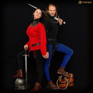 Late Middle Ages doublet canvas doublet with studs red unisex