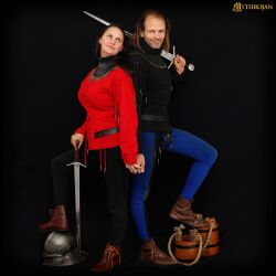 Late Middle Ages doublet canvas doublet with studs red unisex