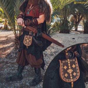 Birka Viking Leather Bag Tarsoly Based On Historical Original From R¶Sta & Birka Ideal For Viking Reenactments, Larp And Movie Prop