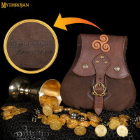 "Stalwart Warrior" Leather Pouch For Larp, Medieval Sca Cosplay Brown, 8"—8"