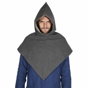 Skjoldehamn Viking Hood 100% Wool With Baltic Linen...