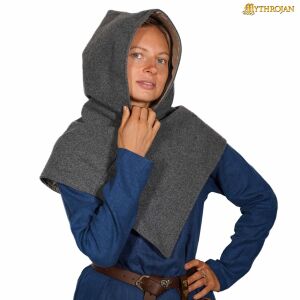 Skjoldehamn Viking Hood 100% Wool With Baltic Linen...