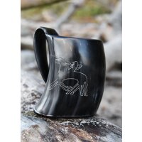 Beer mug made of horn - "Odin rides Sleipnir"