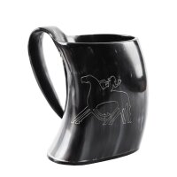 Beer mug made of horn - "Odin rides Sleipnir"