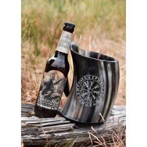 Beer mug made from horn - "Vegvísir"