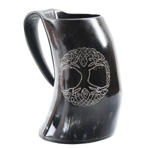 Beer mug made of horn - "Yggdrasil"