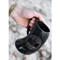 Beer mug made of horn - "Yggdrasil"