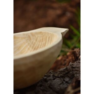 Wooden bowl with handles, hand-carved, approx. 25 x 20 cm