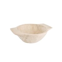 Wooden bowl with handles, hand-carved, approx. 27 x 21 cm
