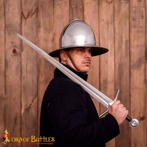 XIV Century kettle Hat Steel Helmet with leather Liner