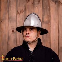 XIV Century kettle Hat Steel Helmet with leather Liner