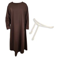 Wizard or magician frock brown incl. rope belt