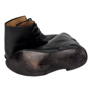 Reversible medieval shoes laced in cowhide black