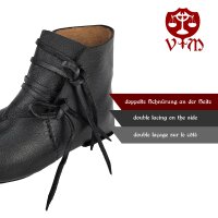 Reversible medieval shoes laced in cowhide black