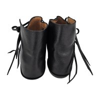 Reversible medieval shoes laced in cowhide black