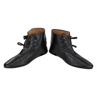 Reversible medieval shoes laced in cowhide black