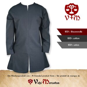 Simple medieval tunic long sleeve blue "Malte"