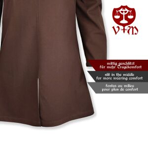 Simple medieval tunic long sleeve brown "Malte"