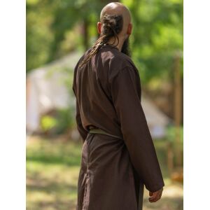 Simple medieval tunic long sleeve brown "Malte"
