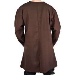 Simple medieval tunic long sleeve brown "Malte"