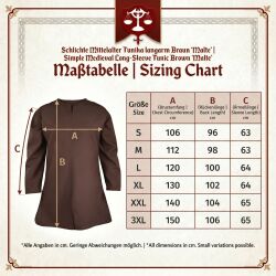 Simple medieval tunic long sleeve brown "Malte"