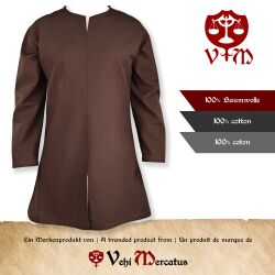 Simple medieval tunic long sleeve brown "Malte"
