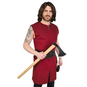 Simple medieval tunic sleeveless red "Viggo"