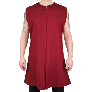 Simple medieval tunic sleeveless red "Viggo"
