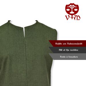 Simple medieval tunic sleeveless green "Viggo"