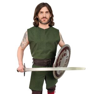 Simple medieval tunic sleeveless green "Viggo"