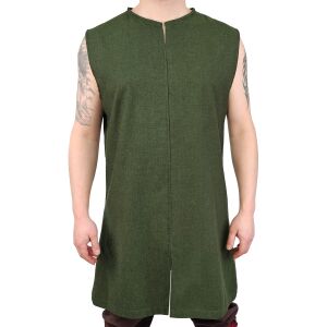 Simple medieval tunic sleeveless green "Viggo"
