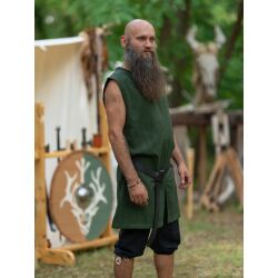 Simple medieval tunic sleeveless green "Viggo"