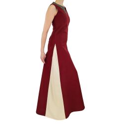 Medieval dress with lacing sleeveless red / natural "Juta"