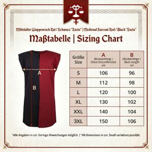Medieval tabard red / black "Enzio"