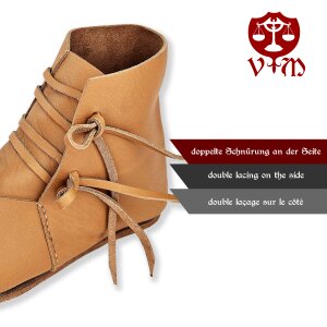 Mittelalter Schuhe Typ London genagelte Doppelsohle Naturbraun Gr. 40, B-WARE