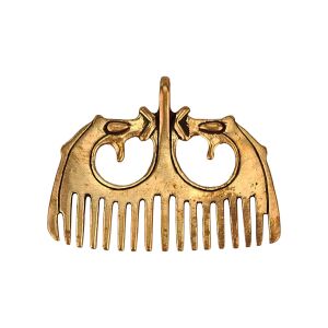 Viking comb pendant bronze