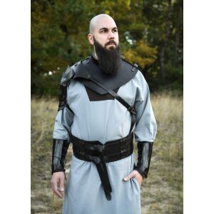 Leather collar black, "Balor"