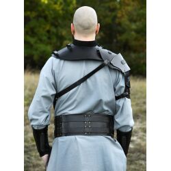 Leather collar black, "Balor"