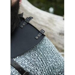 Leather collar black, "Balor"