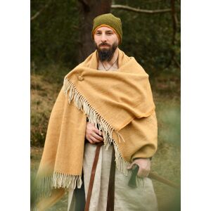 Wool hat, crocheted, green-yellow