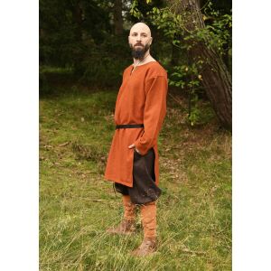 Wool tunic, diamond twill, orange-red