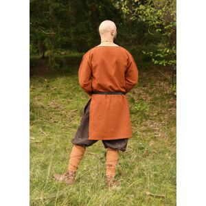 Wool tunic, diamond twill, orange-red
