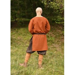 Wool tunic, diamond twill, orange-red