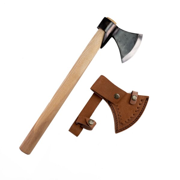 Medieval axe with scabbard
