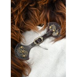 Buckle clasp with Celtic snake motif made of leather