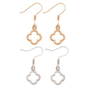 Medieval earrings quatrefoil, pair