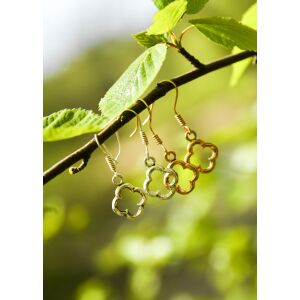 Medieval earrings quatrefoil, pair